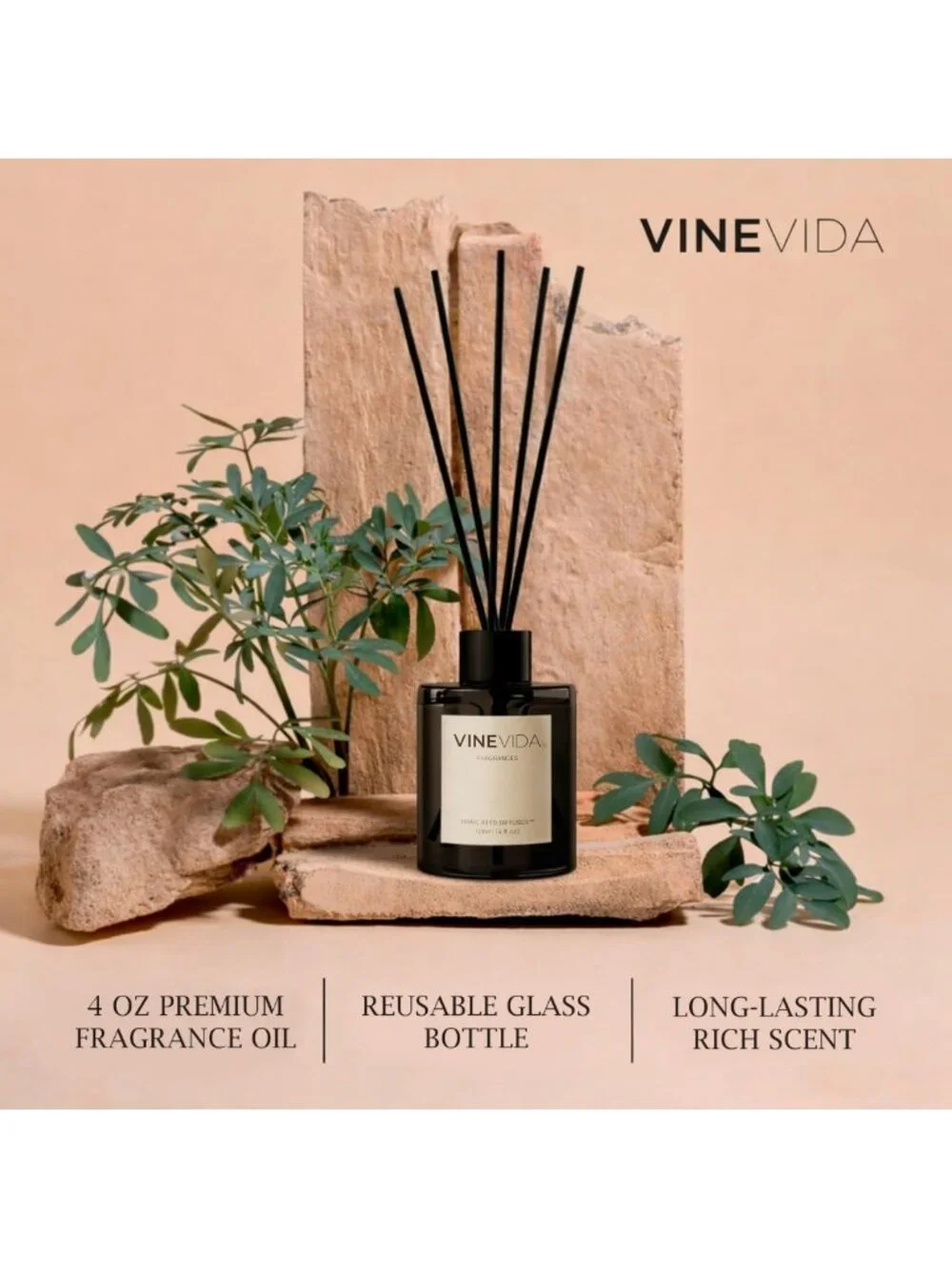 Lavender Vanilla Reed Diffuser Set | Long-Lasting Home & Bathroom Fragrance